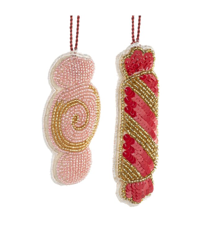 Holiday Candy Beaded Ornament Set/2