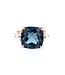 Simply Elegant Boutique 0.15ctw 14K Diamond London Blue Topaz Ring