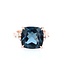 Simply Elegant Boutique 0.15ctw 14K Diamond London Blue Topaz Ring