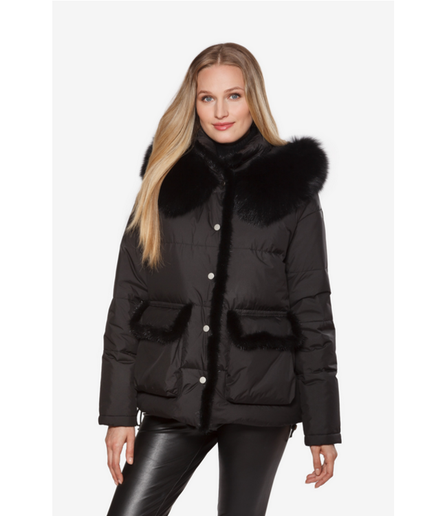 Linda Richards Mink Down Coat Black