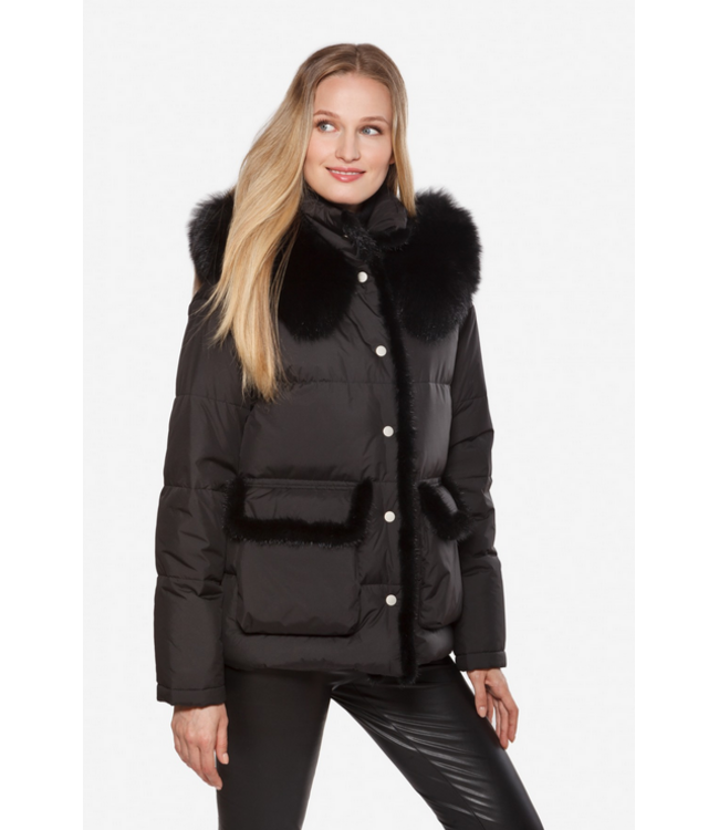 Linda Richards Mink Down Coat Black