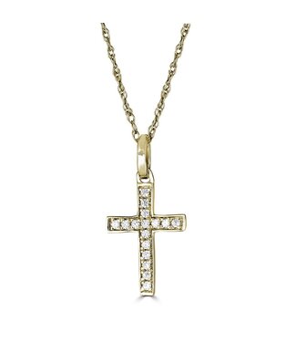 Simply Elegant Boutique Metrica Cross Necklace  - 14KT- 0.06CTW