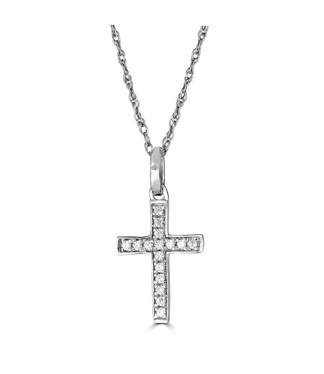 Simply Elegant Boutique Metrica Cross Necklace  - 14KT- 0.06CTW