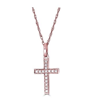 Simply Elegant Boutique Metrica Cross Necklace  - 14KT- 0.06CTW