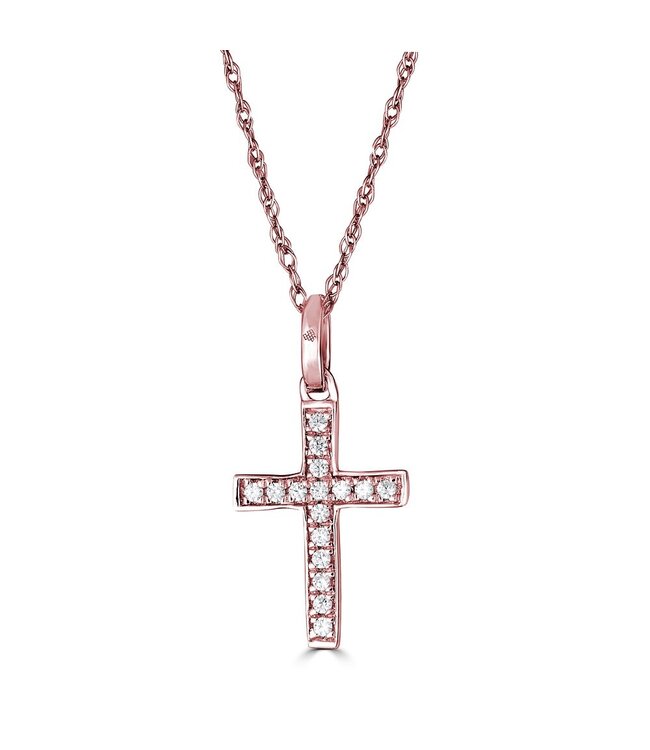 Simply Elegant Boutique Metrica Cross Necklace  - 14KT- 0.06CTW