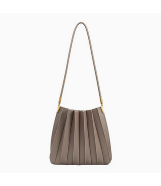 Carrie Pleated Shoulder Bag Mushroom