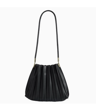 Melie Bianco Carrie Pleated Shoulder Bag Black