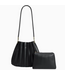 Melie Bianco Carrie Pleated Shoulder Bag Black