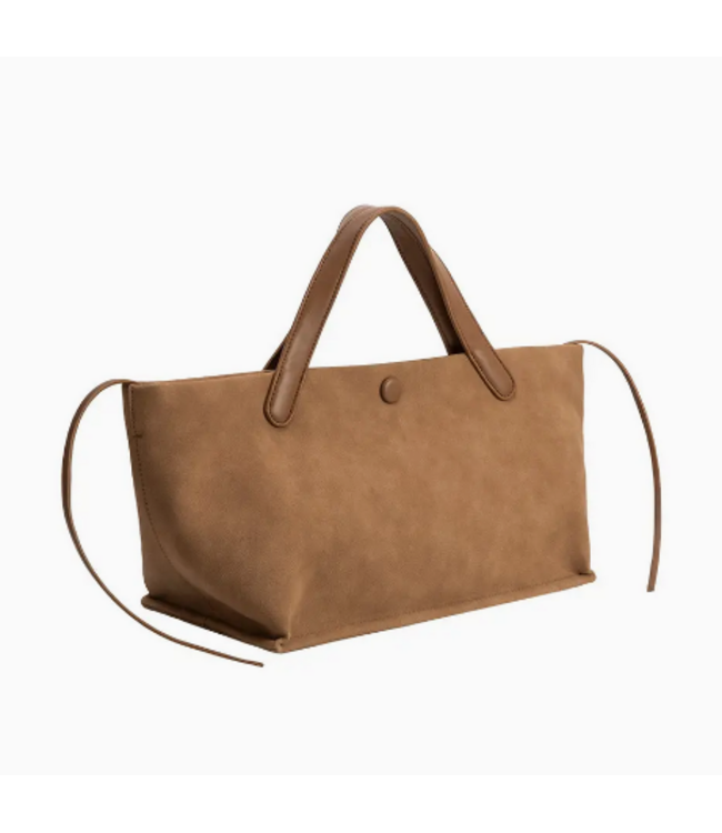 Melie Bianco Jill Suede Tote Bag Tan