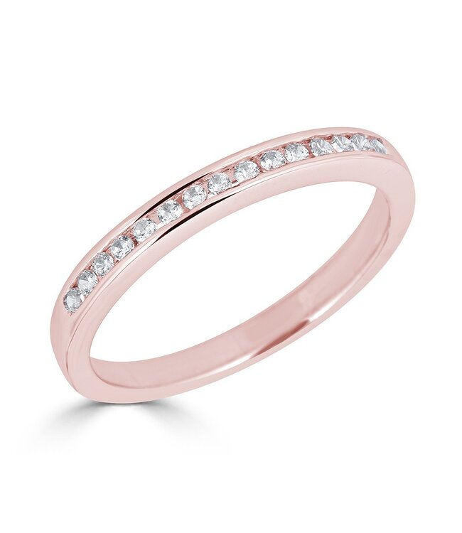 Simply Elegant Boutique RD Channel Set Wedding Band - 14KT-0.15CTW