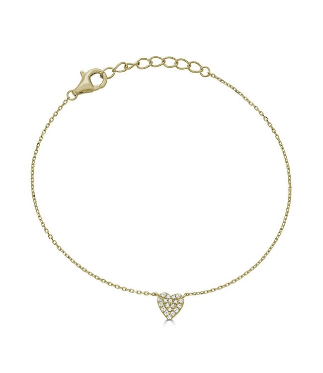 Simply Elegant Boutique Full Heart Bracelet - 14KT-0.08CTW