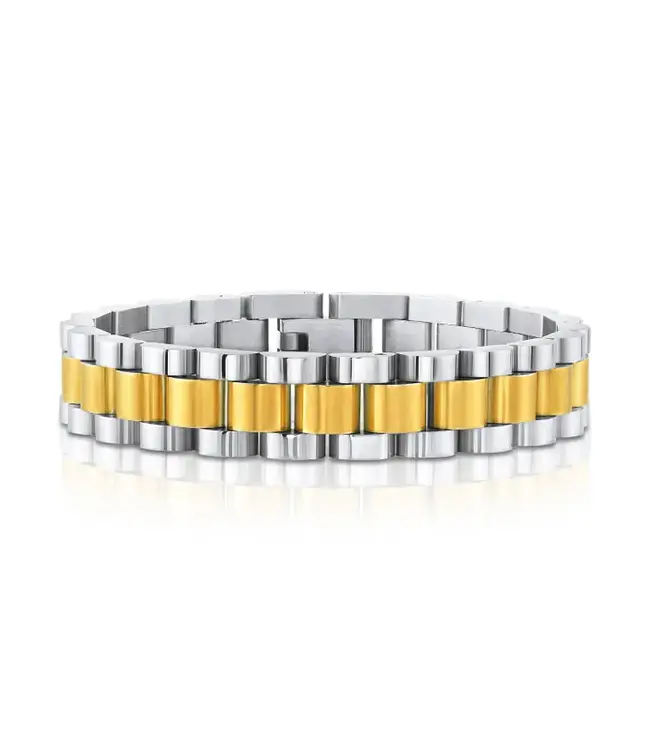Jen Hansen Demi-Fine Watch Bracelet Silver & Gold 6.5"