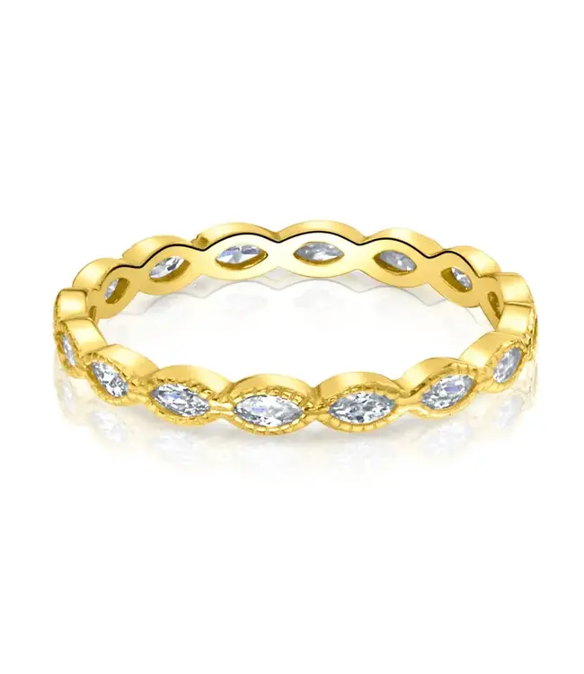 Jen Hansen Demi-Fine Marquise Eternity Ring Gold