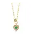 Jen Hansen Demi-Fine Heart Emerald CZ Clasp Necklace Gold