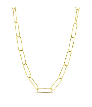 Jen Hansen Demi-Fine Hammered Oval Link Necklace Gold