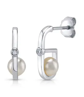 Jen Hansen Demi-Fine Pearl Embrace Studs Silver