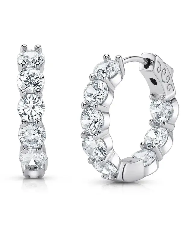 Jen Hansen Demi-Fine 5MM CZ Hoops 25MM Silver BR