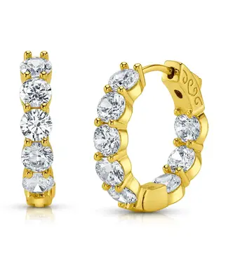 Jen Hansen Demi-Fine 5MM CZ Hoops 25MM Gold BR