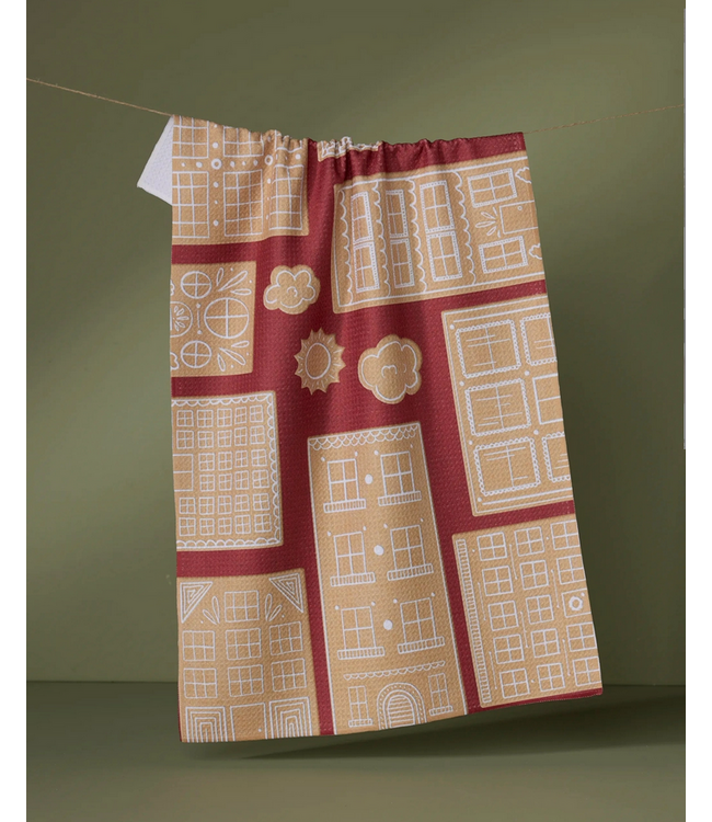 Gingerbread City Tea Towel