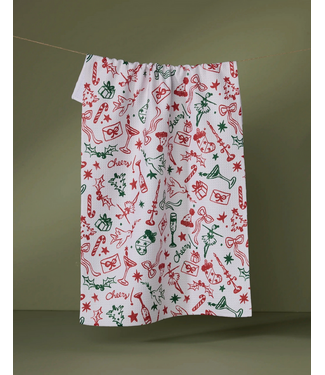 Holiday Doodles Multi Tea Towel