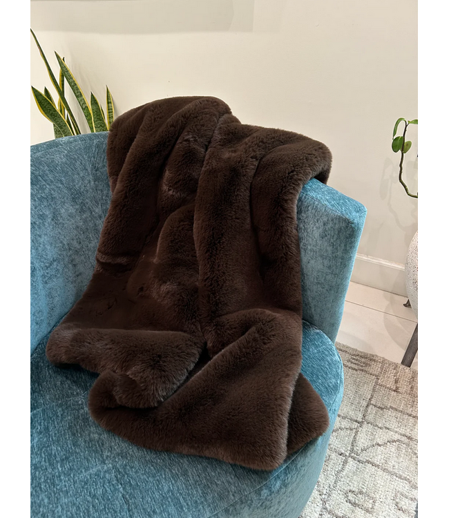 Chinchilla Faux Fur Throw 50 x 60"