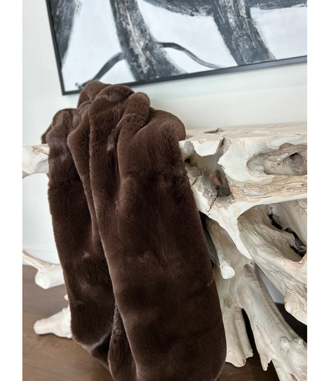 Chinchilla Faux Fur Throw 50 x 60"