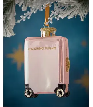 Vondels Glass Shiny Ornament Catching Flights Suitcase