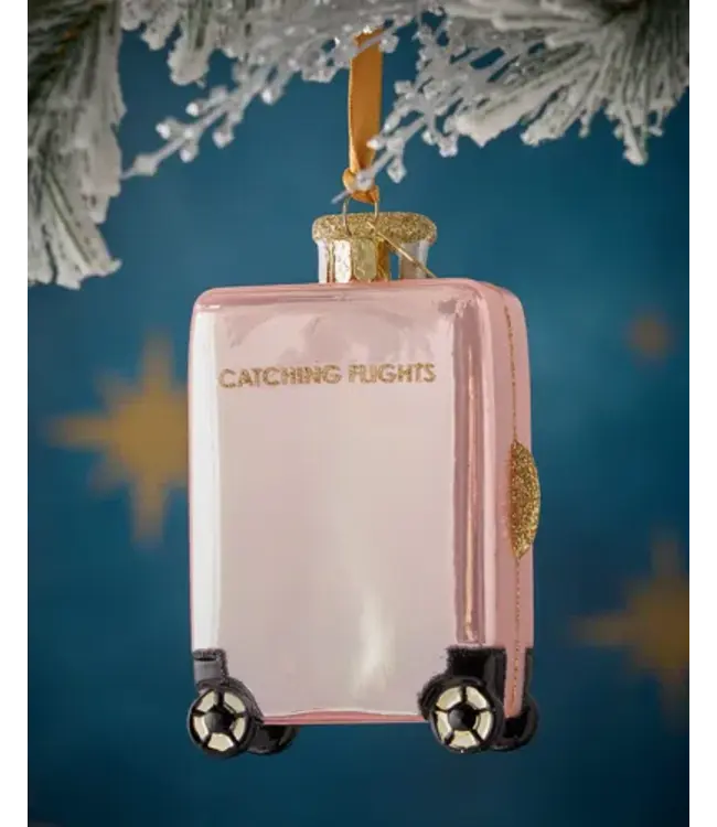 Vondels Glass Shiny Ornament Catching Flights Suitcase