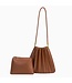 Melie Bianco Carrie Pleated Shoulder Bag Saddle