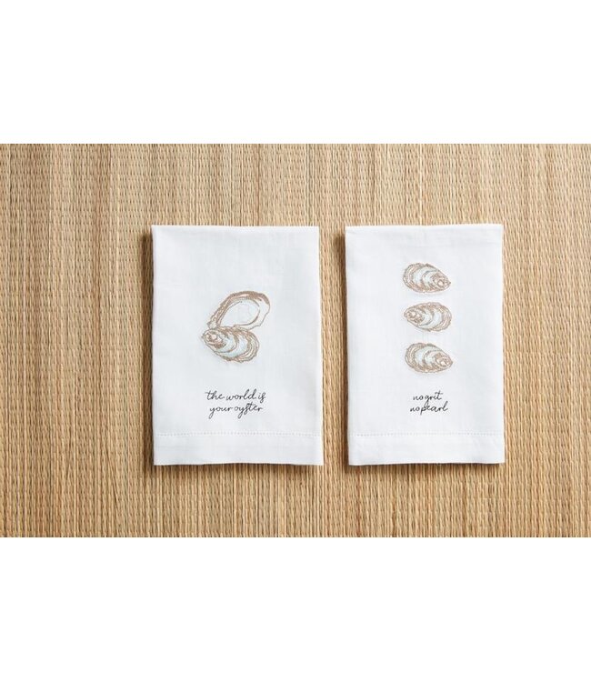 No Oyster Embroidery Towel
