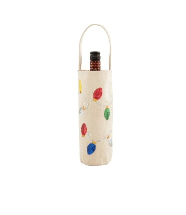 White Tinsel Wine Bag