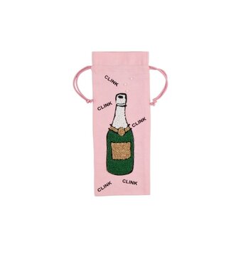 Champagne Bottle Beaded Wine Bag