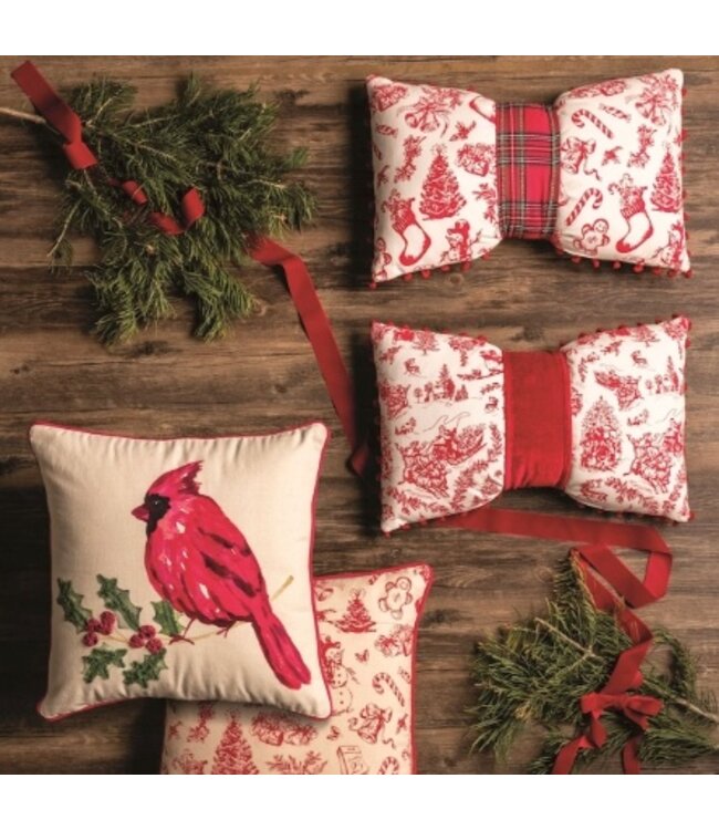 Velvet Bow Toile Pillow