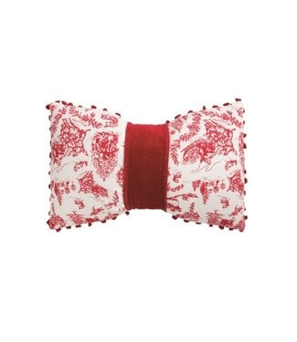 Velvet Bow Toile Pillow