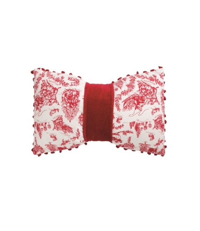 Velvet Bow Toile Pillow
