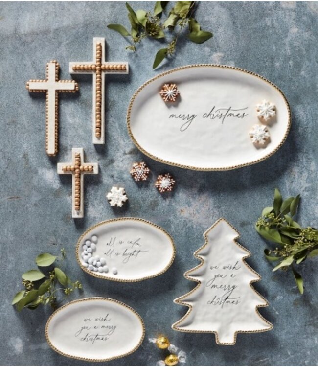 Wish You a Merry Christmas Bead Sentiment Plate