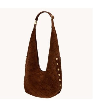 Hammitt Tom Zip Chocolate Diamond Suede/ AG