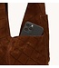 Hammitt Tom Zip Chocolate Diamond Suede/ AG