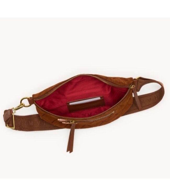 Hammitt Charles Crossbody Chocolate Diamond Suede/ AG Med