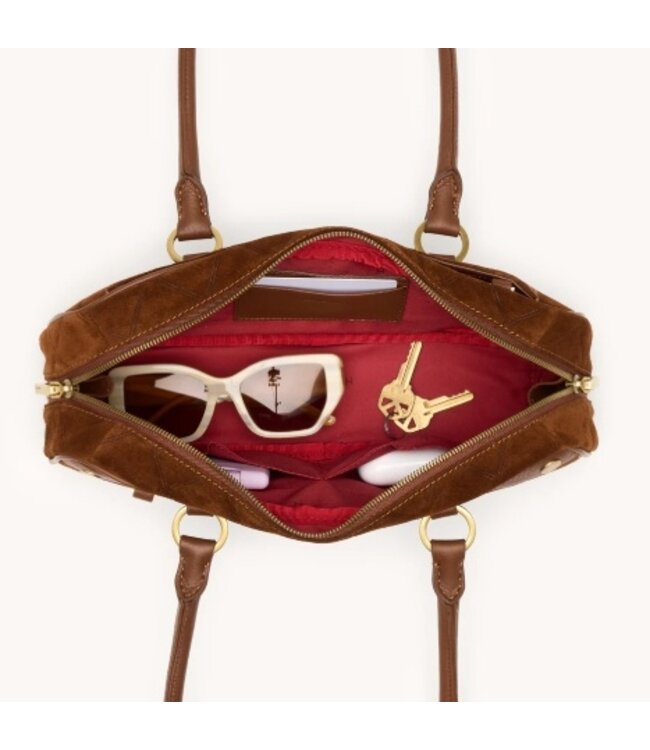 Hammitt Meredith Chocolate Diamond Suede/ AG Sml