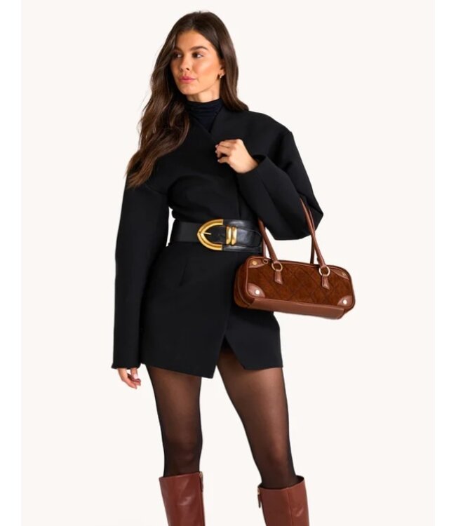 Hammitt Meredith Chocolate Diamond Suede/ AG Sml