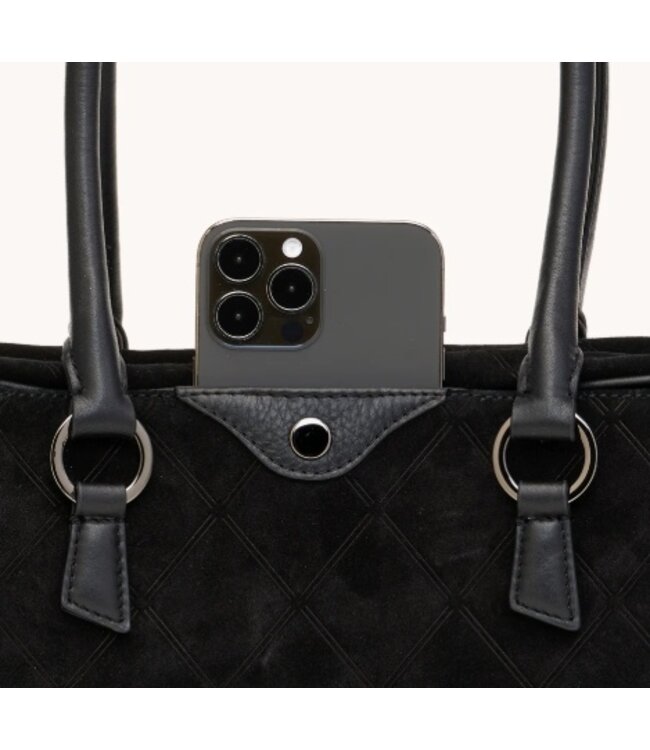 Hammitt Meredith Noir Diamond Suede/ GM Sml