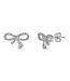 Simply Elegant Boutique Charmed Bow Stud Earrings 14KT-0.18CTW