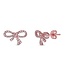 Simply Elegant Boutique Charmed Bow Stud Earrings 14KT-0.18CTW