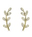 Simply Elegant Boutique Leaf Stud Earrings 14KT-0.13CTW