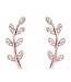 Simply Elegant Boutique Leaf Stud Earrings 14KT-0.13CTW