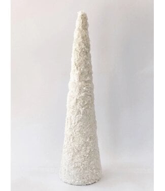 Fur Covered with Ice 20" Tree, Large - Bisque Fur