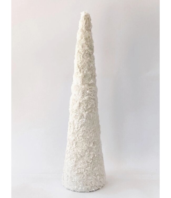 Fur Covered with Ice 20" Tree, Large - Bisque Fur