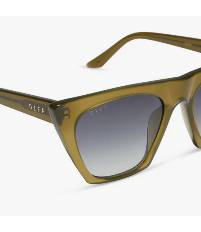 Diff Eyewear Avril Sunglasses Rich Olive / Grey Gradient