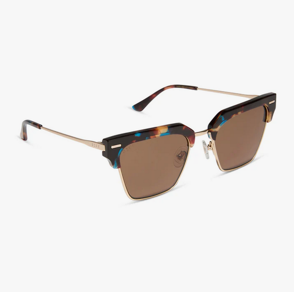 DIFF Capri Tortoise Cat-Eye Sunglasses - Brown Lenses Capri Rectangle Sunglasses | Espresso Tort & Brown | DIFF  main image 4